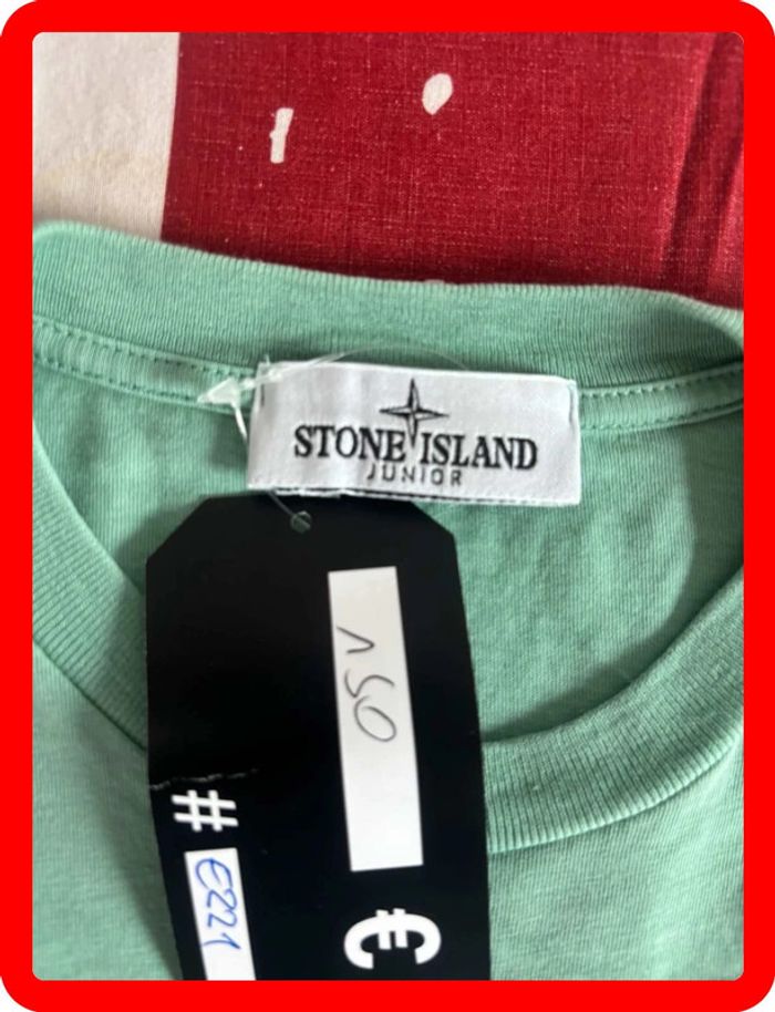 T-shirt Stone Island Junior taille xs vert menthe - photo numéro 4