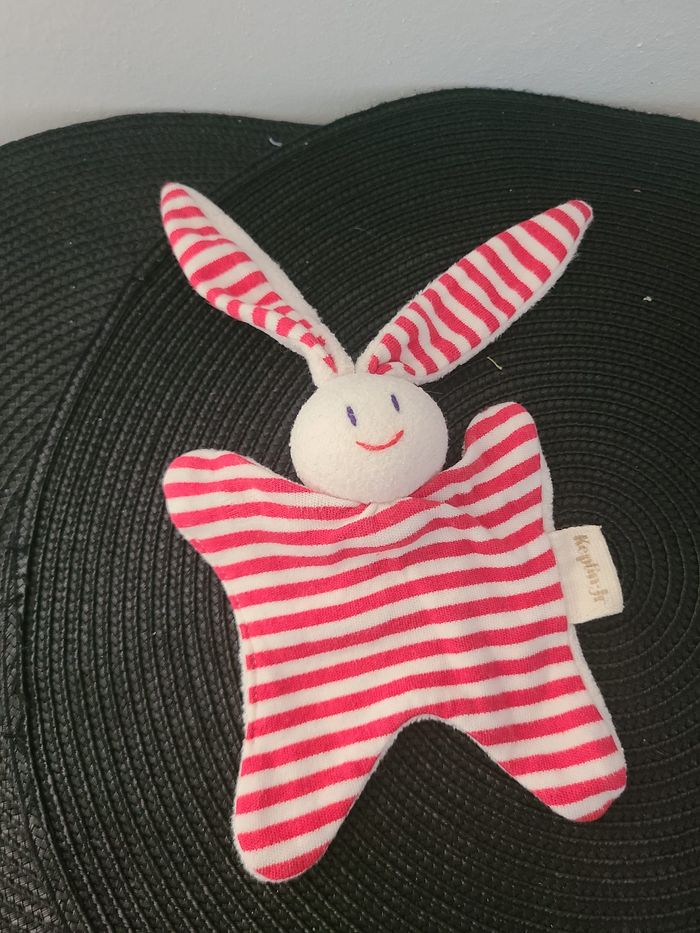 Doudou Hochet Keptin-jr Lapin Rabby Fuschia small 15cm - Doudou Ecologique