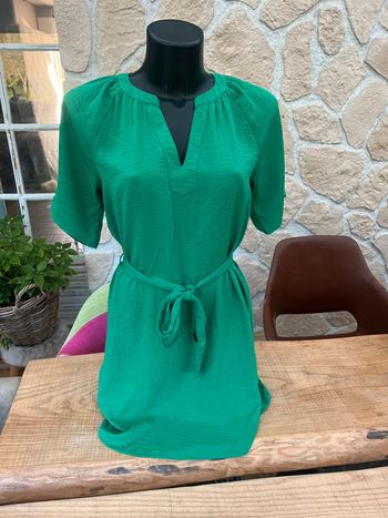 Robe été femme taille XS 34 35 S verte fluide ample oversize été jdy