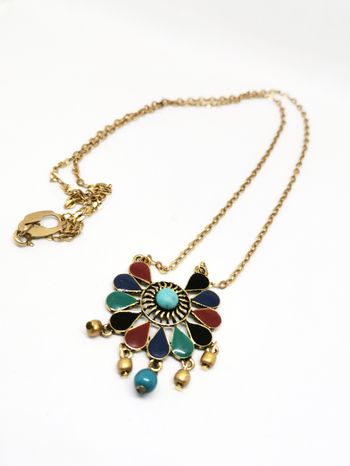 Collier sautoir doré attrape rêve