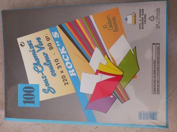 100 sous chemises couleur vive 220 x 310 filmées 80 gr Rock neuve