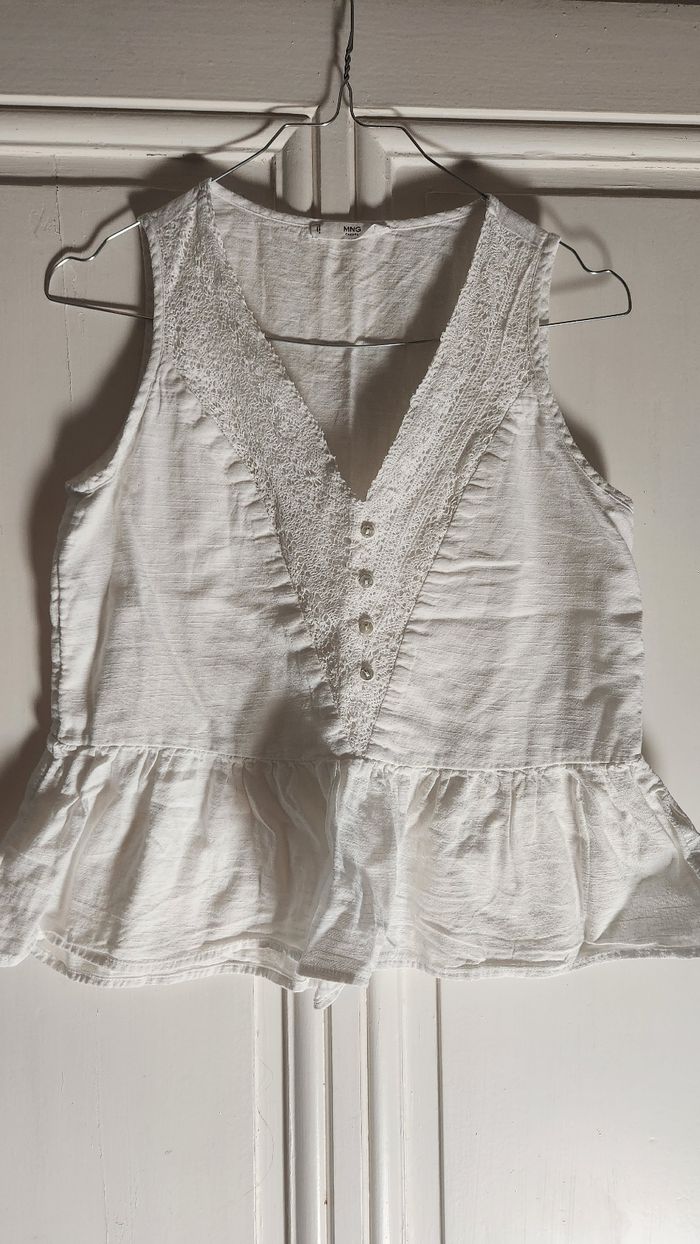 Top dentelle blanc Mango taille S