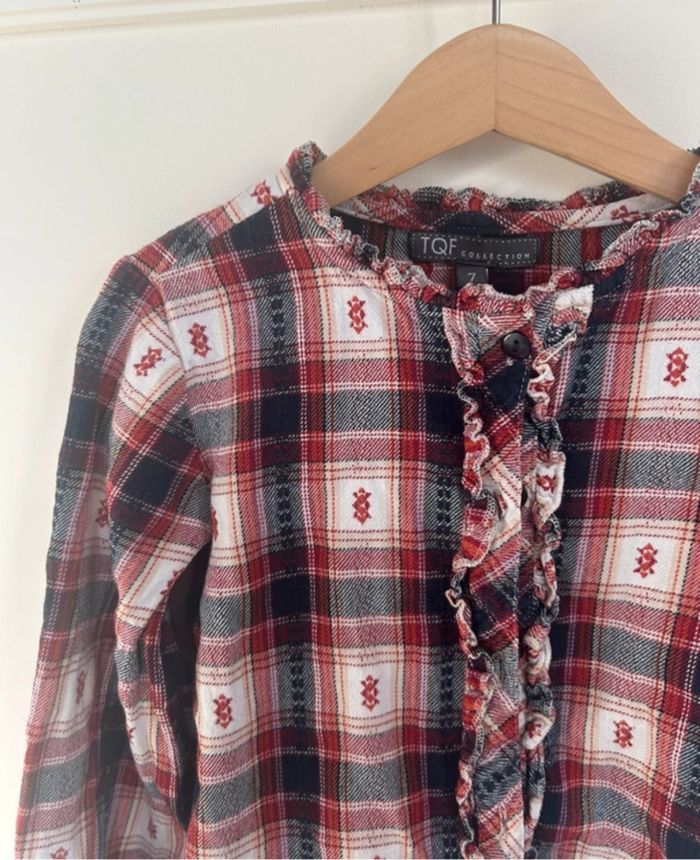 Chemisier / blouse manches longues - 100% coton - 7 ans - TQF Collection - photo numéro 2