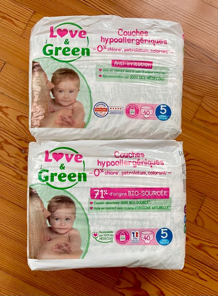 2 paquets de couches taille 5
