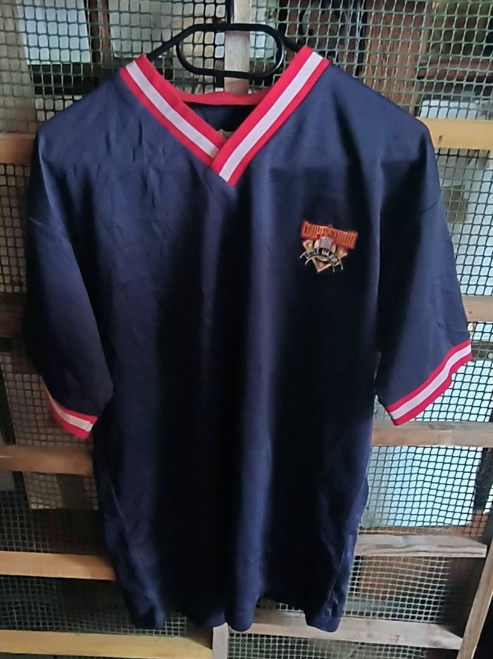 Maillot de baseball bleu Cooperstown Dreams Park Little Majors col V Taille L