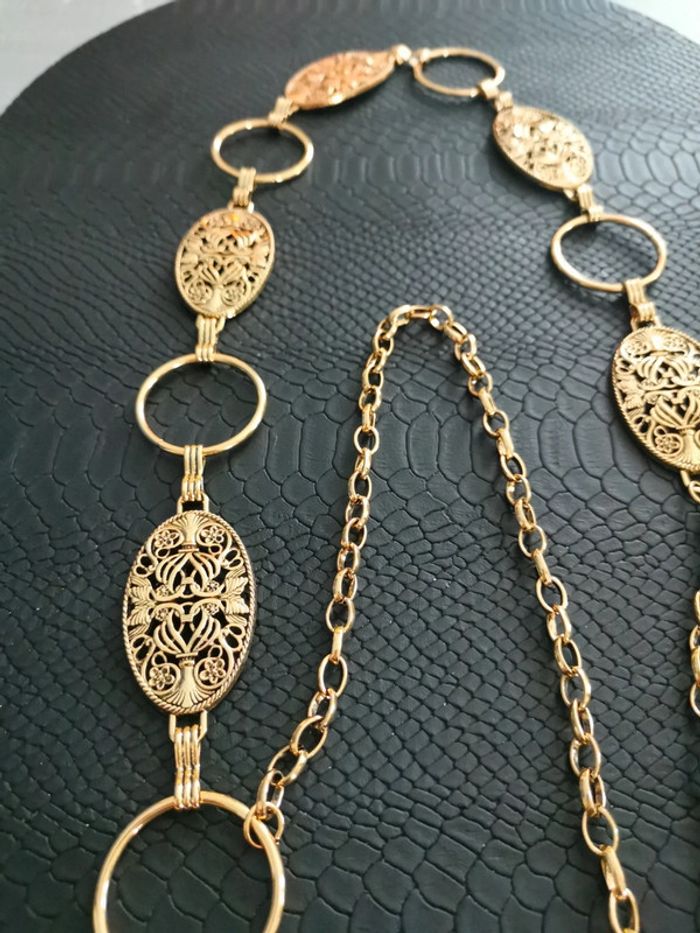 Ceinture Métal femme ovales dorés - photo numéro 2