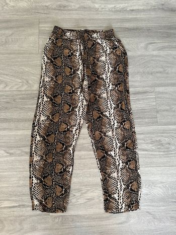 Pantalon fluide léopard marron et beige Gérard Pasquier T38 M