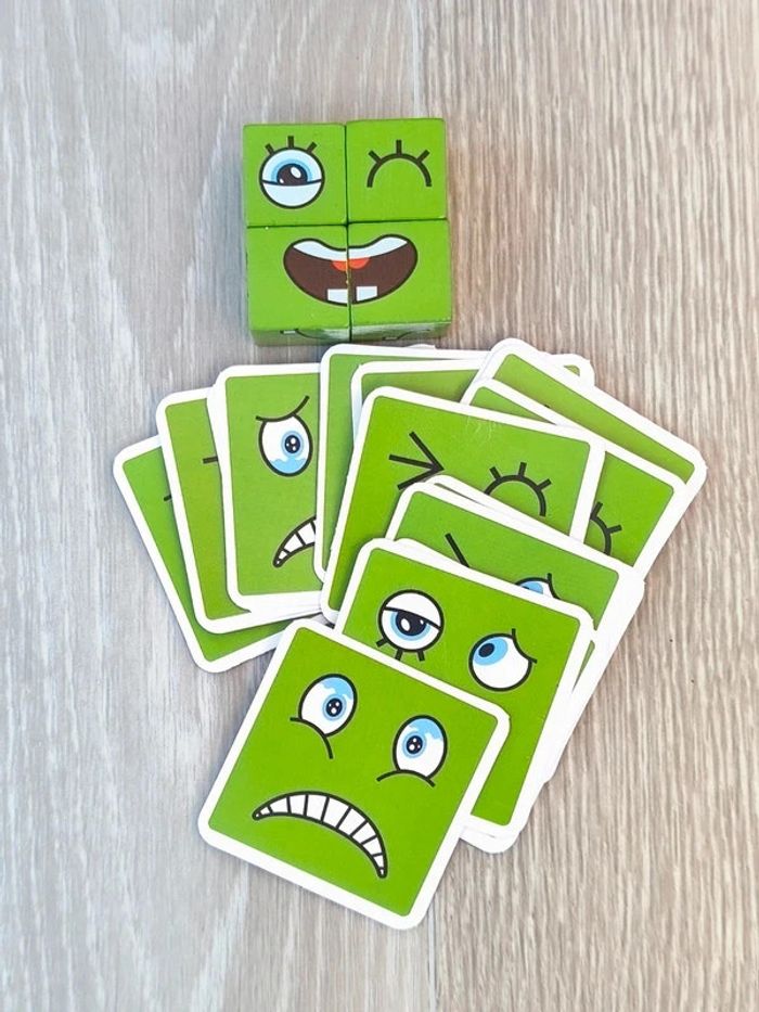 Jeu des émotions en bois, vert