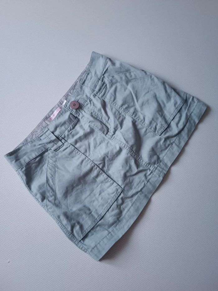 Jupe coton bleu gris 36