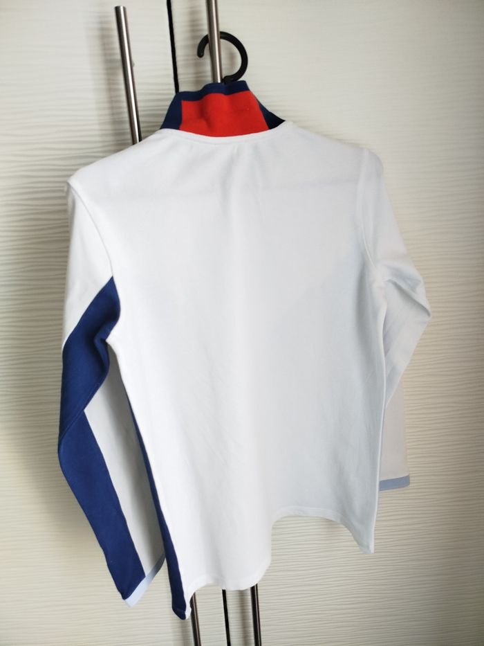 Haut polo manches longues garçon blanc bleu Jacadi 10 ans - photo numéro 7