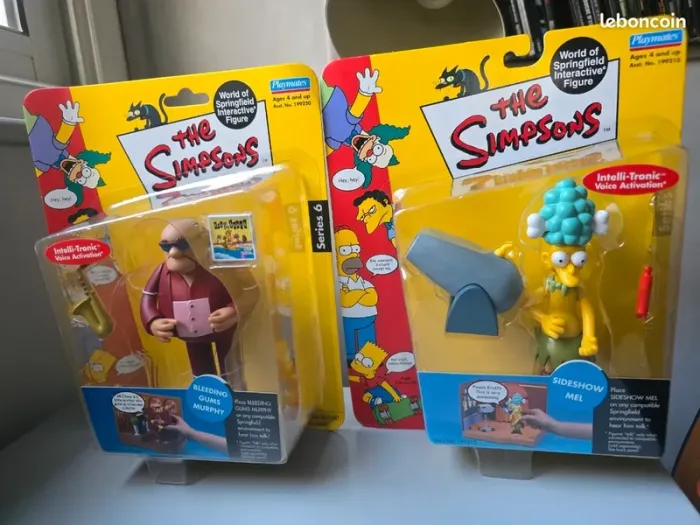 Simpsons Figurine Playmates Mel série 5 + Bleeding Gums Murphy série 6 WOS