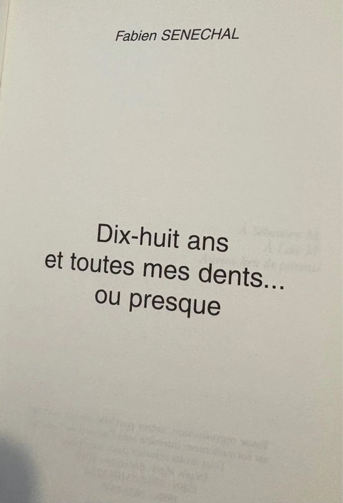 Livre de Fabien Senechal - photo numéro 3