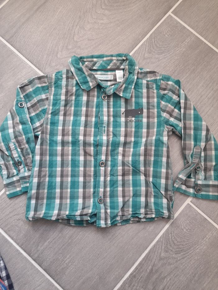 Chemise manches longues Obaibi garçon 24 mois
