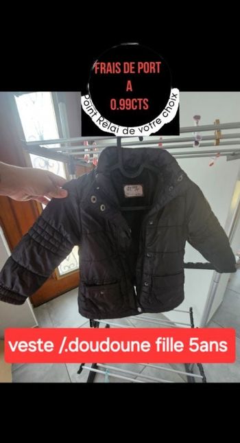 Veste / doudoune noir  zippé   5 fille