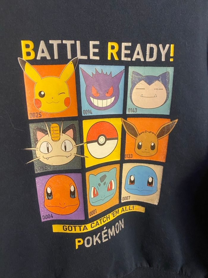 Pull sweat Pokemon à capuche bleu marine 6 ans Nintendo - photo numéro 3