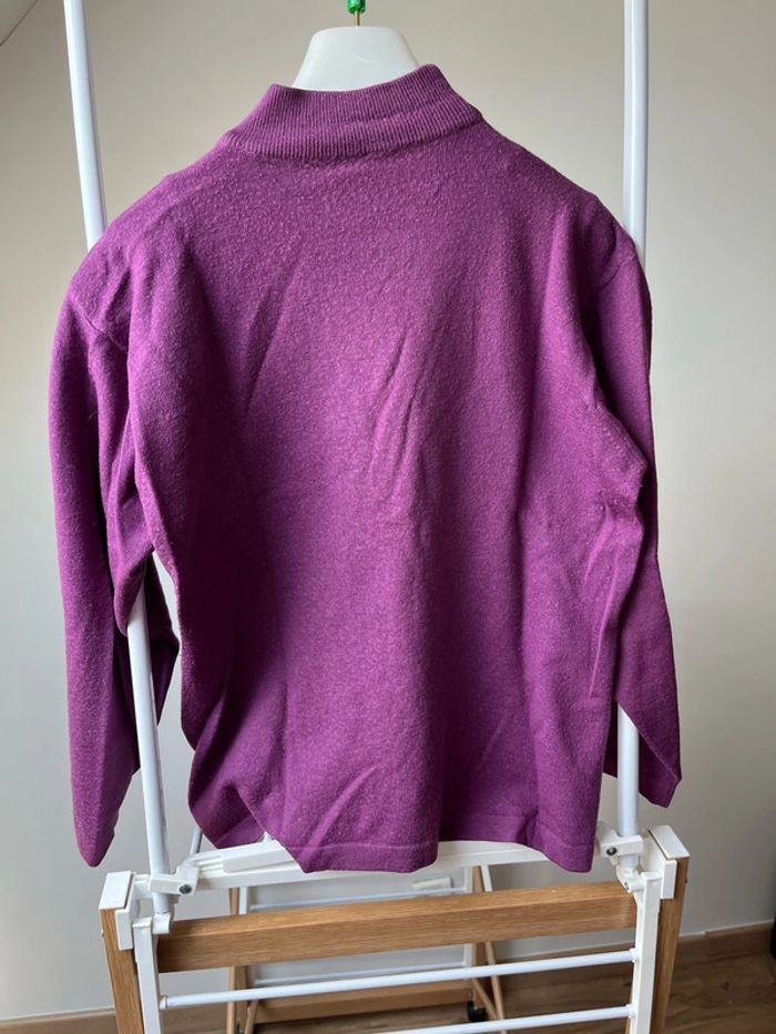 Pull d’hiver femme couleur violet col roulé Clara Vitti taille 46 48 très bon état - photo numéro 2
