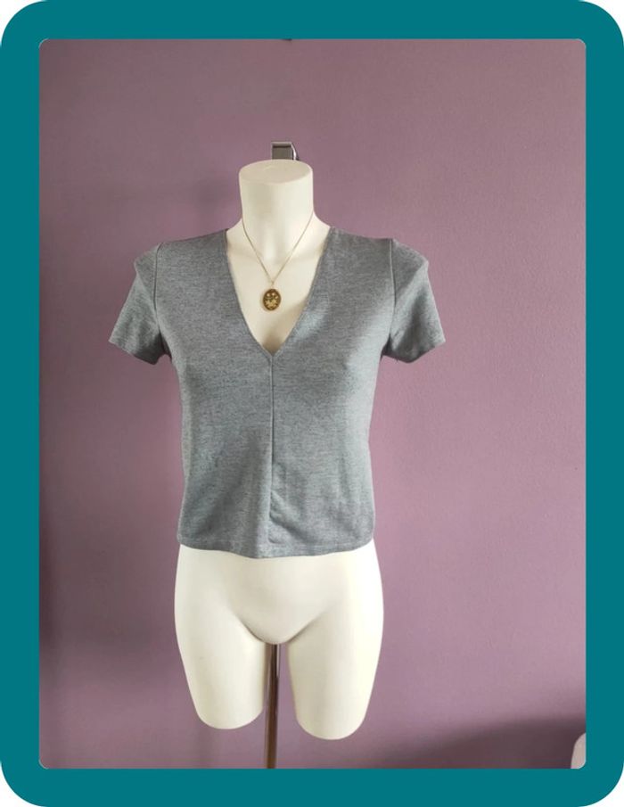 Tee shirt gris Zara - photo numéro 1
