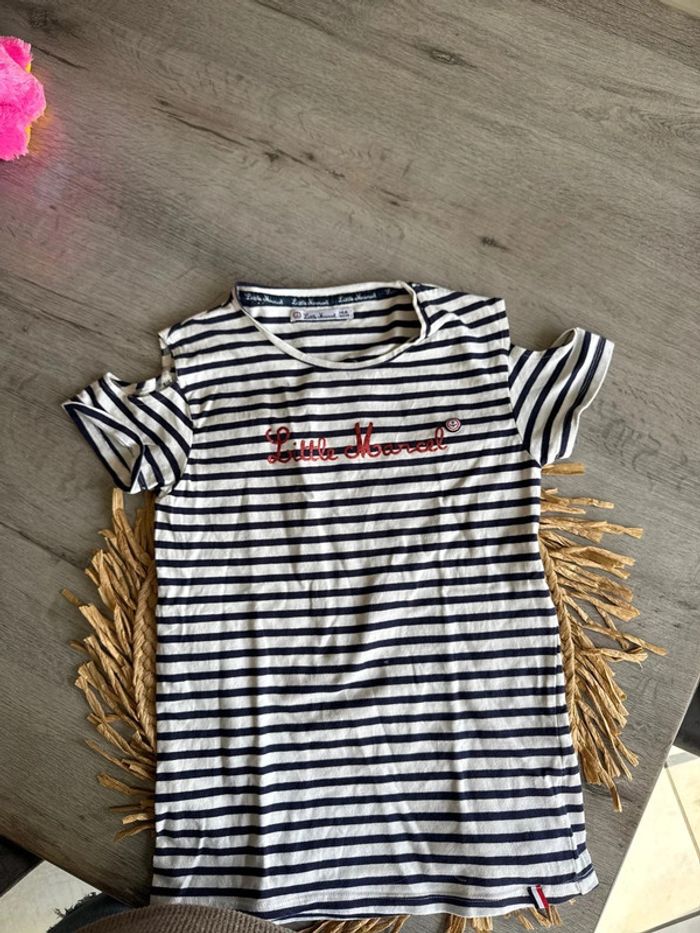 TEE shirt marinière 14 ans fille little marcel - photo numéro 4