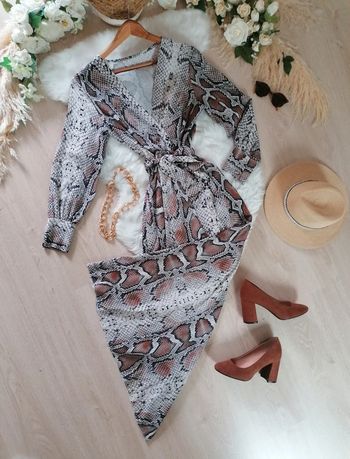 Robe longue leopard taille S