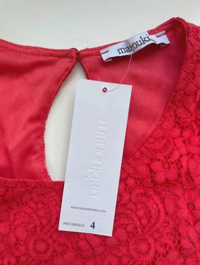 Robe d’été ou événement taille 4 dentelle corail Manoukian neuve - photo numéro 8