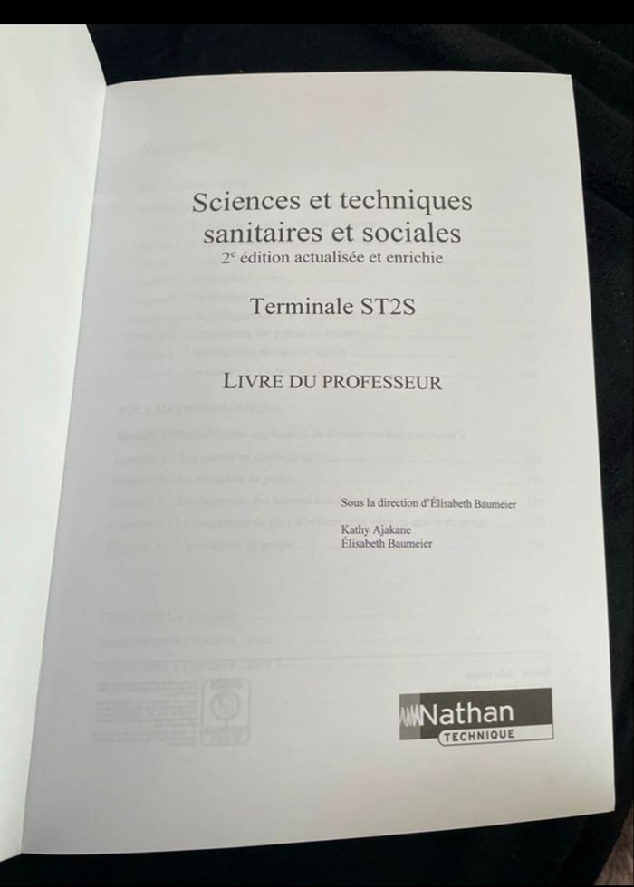 Sciences et techniques sanitaires et sociales Livre Du Professeur 2e édition Terminale ST2S - photo numéro 5
