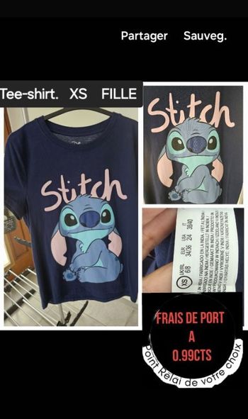 Tee-shirt fille femme XS stitch