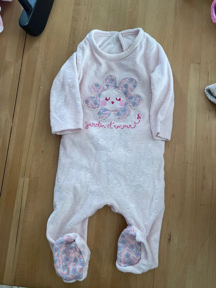 Pyjama velours rose 9 mois  du pareil au même