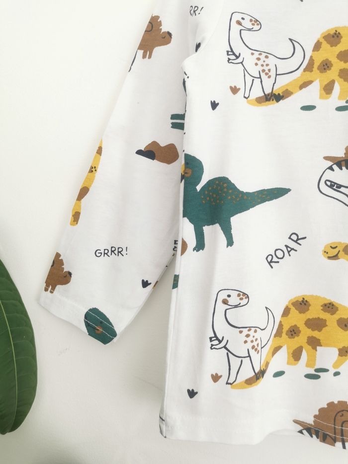 Tee-shirt blanc imprimé dinosaures Gémo 24 Mois - photo numéro 3