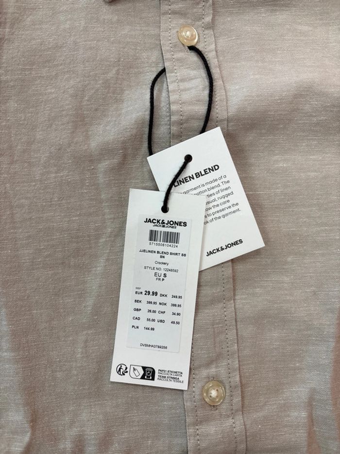 Chemise à manches courtes pour homme Jack & Jones taille S - photo numéro 3