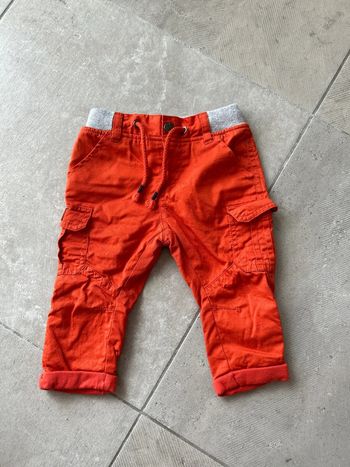 Pantalon orange gris bébé 6 mois