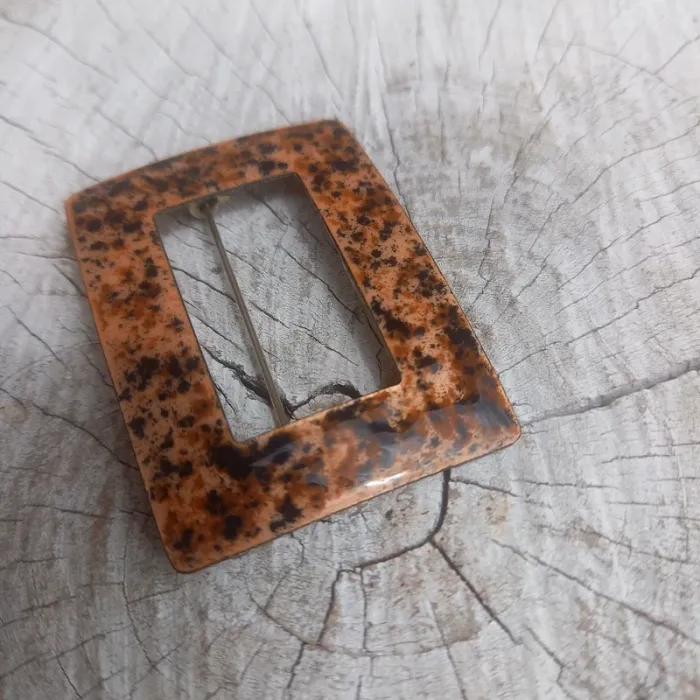 Broche vintage marron moucheté - photo numéro 2