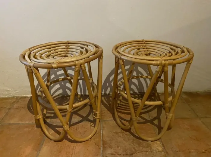 Pareja Taburetes Bambú - photo numéro 2