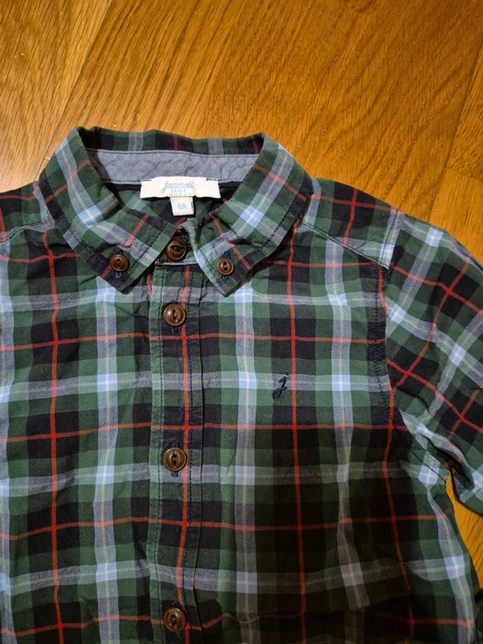 Chemise carreaux vert taille 4 ans - photo numéro 2