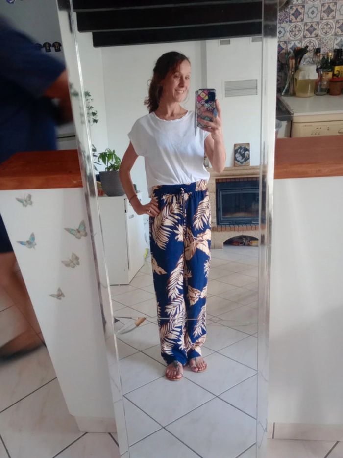 Pantalon femme fluide M tropical p - photo numéro 3