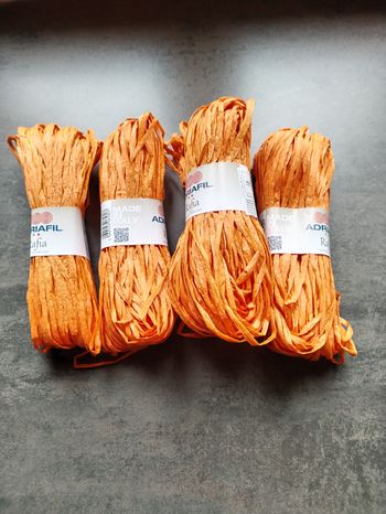 Lot de 4 pelotes Raphia Adriafil idéal pour les Sacs et Chapeaux 