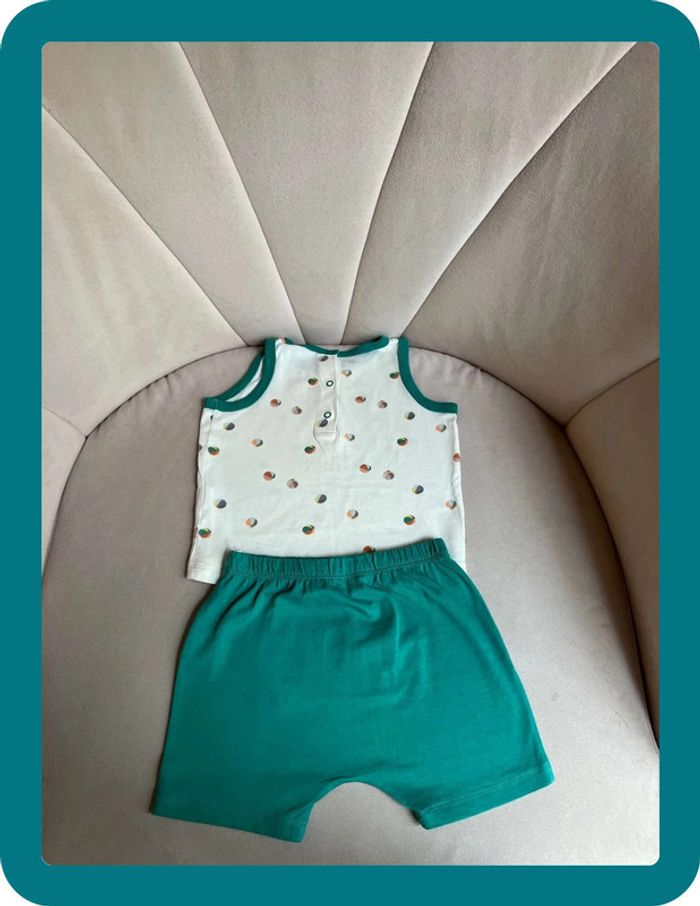 Ensemble jersey débardeur et short 12 mois - Bout'chou - photo numéro 4