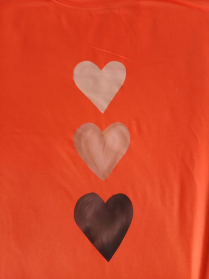 T-shirt Orange avec Détail 3 Cœurs – Taille XXL - photo numéro 2