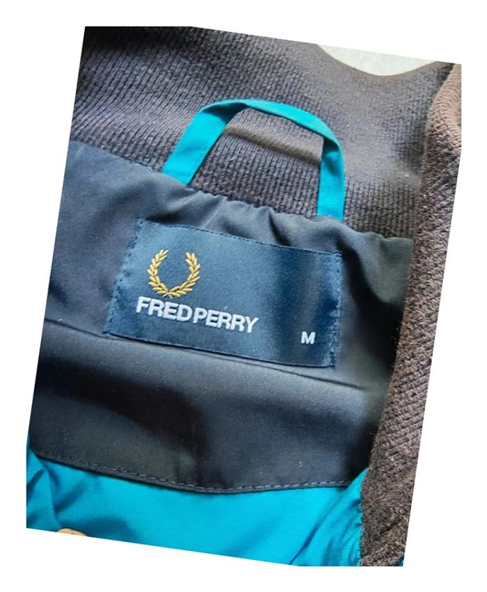 Veste Bomber Fred Perry Authentique - T.M - Bleu/Anthracite - - photo numéro 4