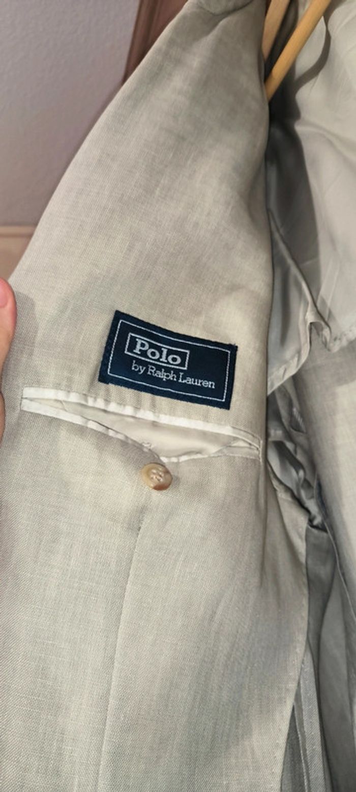 Blazer homme 100% lin polo Ralph Lauren  beige /sable - photo numéro 7