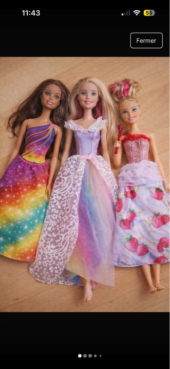 Lot de 3 barbies dreamtopia et utopia 