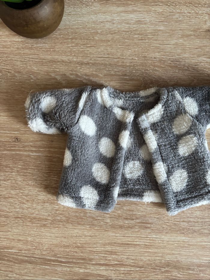 Gilet gris à petit pois poupon minikane Paola reina corolle - photo numéro 2