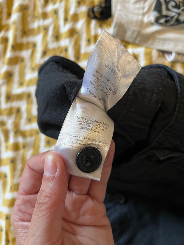 Pantalon lin noir taille 38 cache cache - photo numéro 4