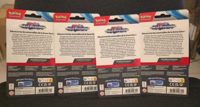 Pokémon Artset de 4 Boosters EV4 Faille Paradoxe sous Blisters Cartonnés - photo numéro 2