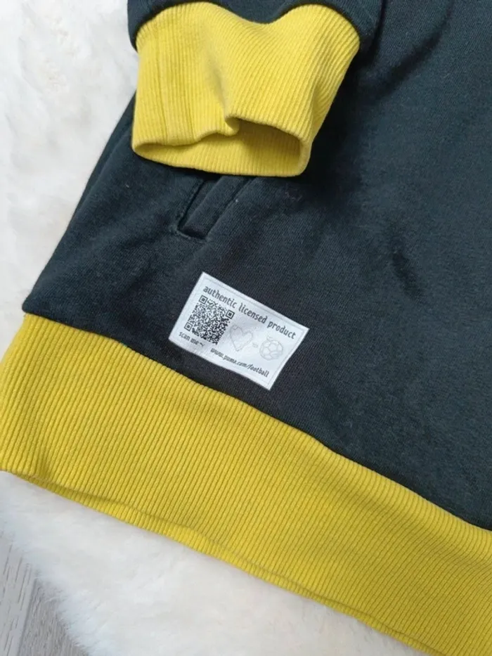 Hoodie Puma BVB Dortmund noir & jaune taille large - photo numéro 3