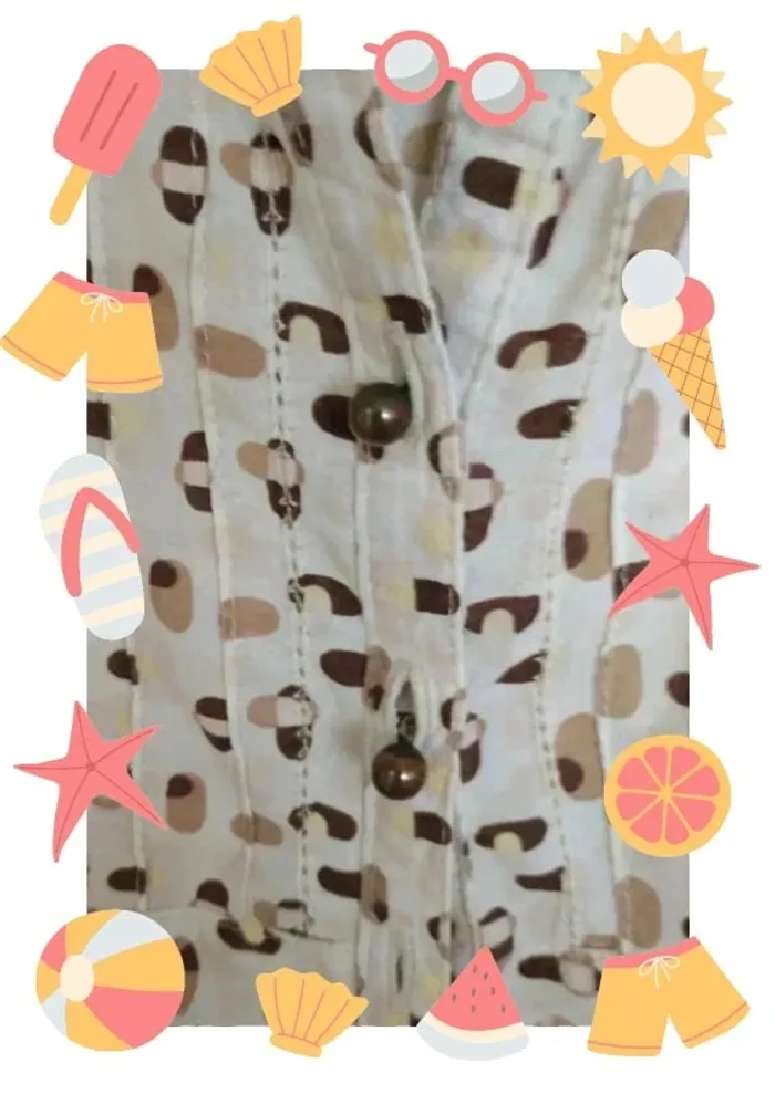 Chemisier / chemise manches courtes motifs vintage - photo numéro 4
