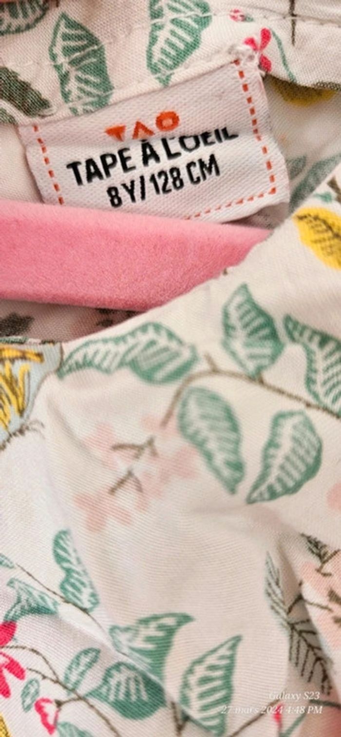 Ensemble jupe en jean et blouse fleurie 6/8A tao - photo numéro 10