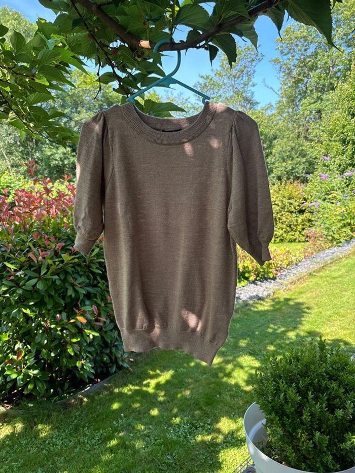 Pull maille fine beige