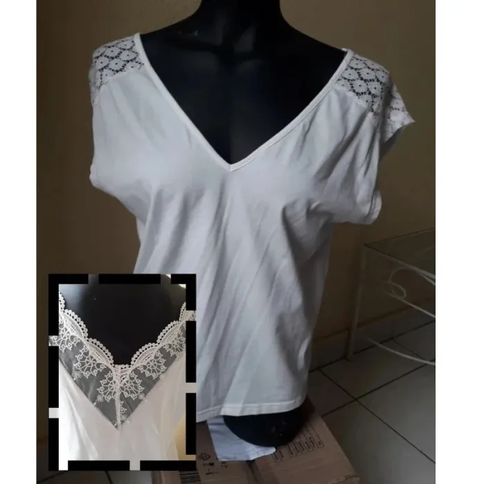 Débardeur blanc / dos en dentelle taille 38 / Shein