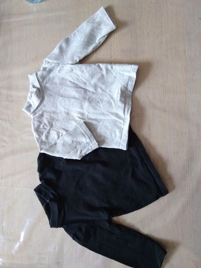 Lot de 2 sous-pulls gris et noir 3 mois