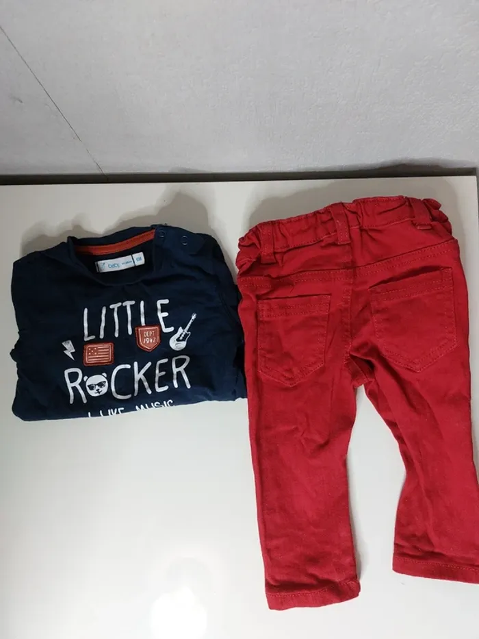 Ensemble pantalon et tee short manches longues baby imprimé" Gémo" - photo numéro 2